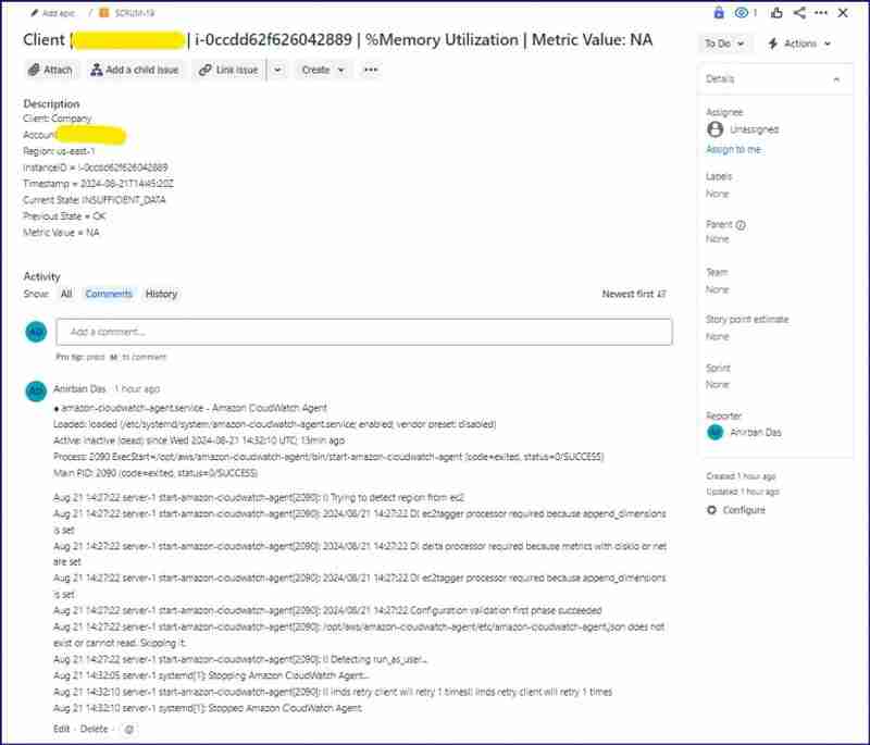 Automatic Troubleshooting & ITSM System using EventBridge and Lambda