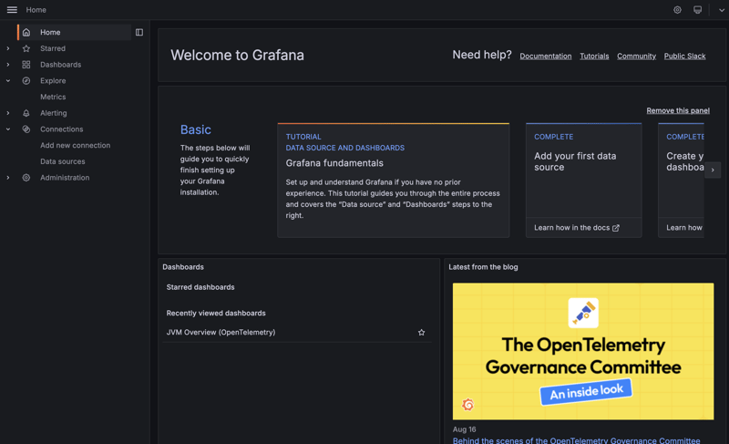 Grafana Opentelemetry Starter