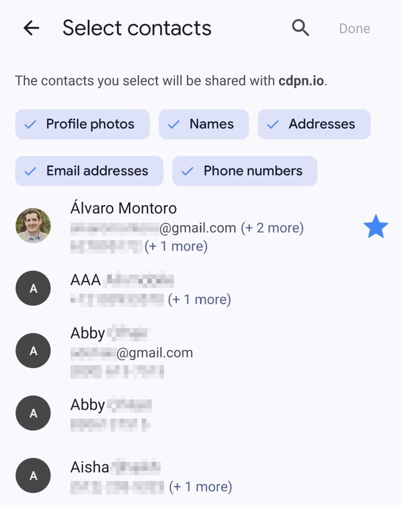 Read Phone Contacts with JavaScript