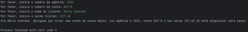 Exercício - Simulando Uma Conta Bancária Através Do Terminal