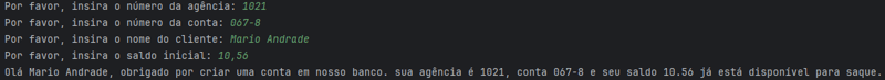 Exercício - Simulando Uma Conta Bancária Através Do Terminal