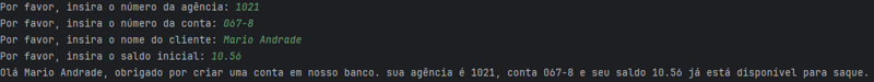 Exercício - Simulando Uma Conta Bancária Através Do Terminal