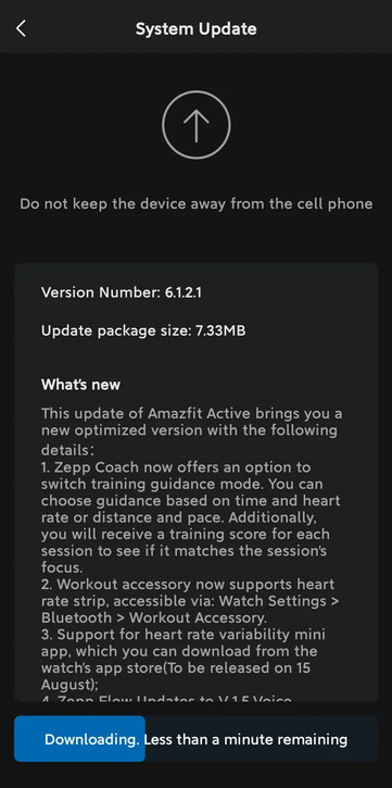 Amazfit releases new features in update for smartwatch