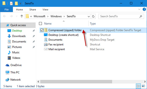 Fix: Compressed (zipped) Folder Missing from Send to Menu in Windows 10