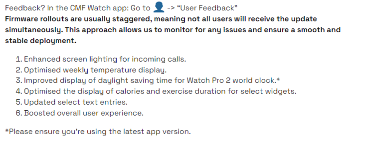 CMF by Nothing rolls out update for new Watch Pro 2 