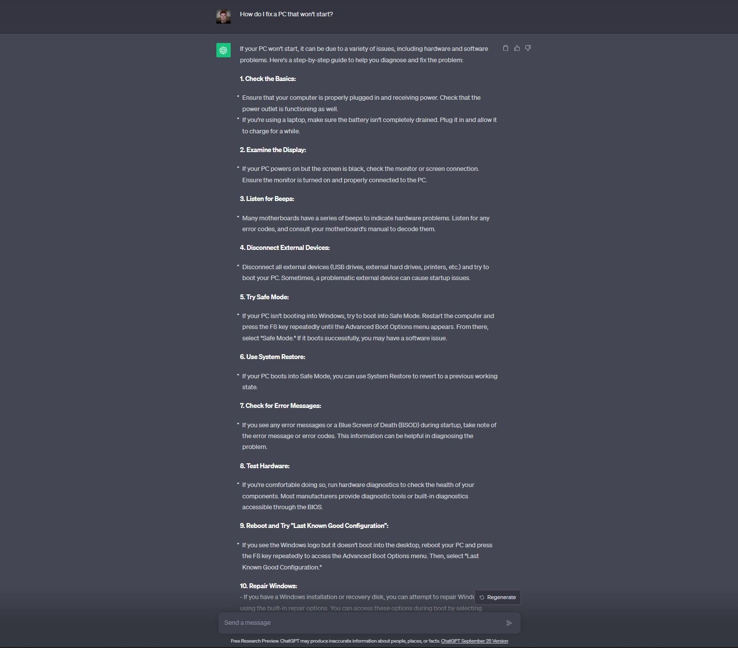How to Troubleshoot Your Broken PC With ChatGPT