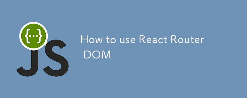 How to use React Router DOM