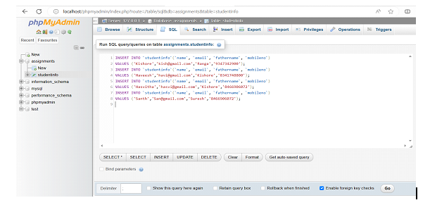 PHP program to Fetch Data from Localhost Server Database using XAMPP