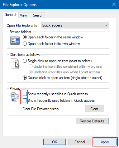 How to Clear Recent Files in Windows 10 Explorer