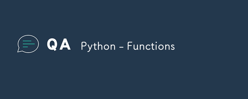 Python - Functions