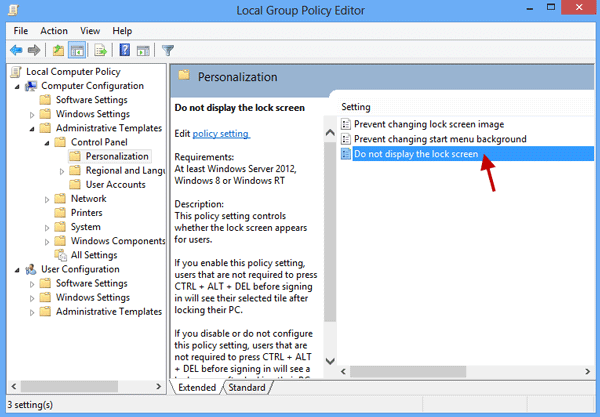 How to Disable Auto Lock Screen Feature in Windows 8