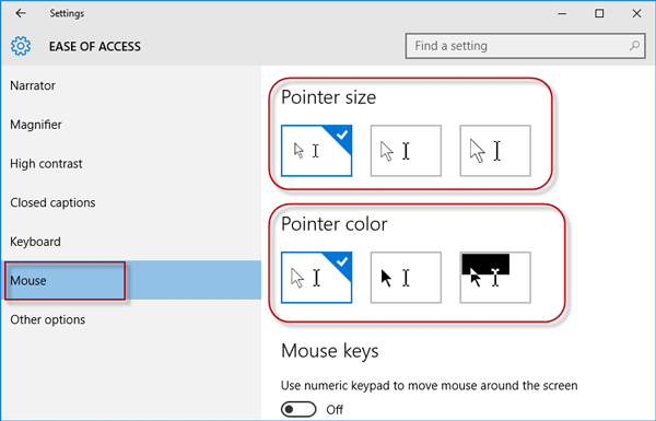 3 Ways to Change Size and Color of Mouse Pointer in Windows 10