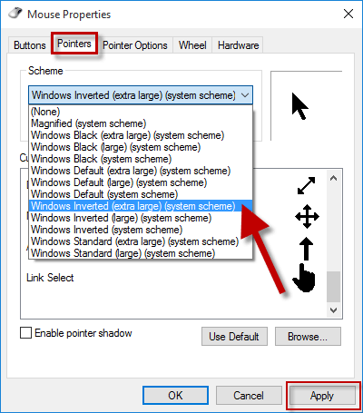 3 Ways to Change Size and Color of Mouse Pointer in Windows 10