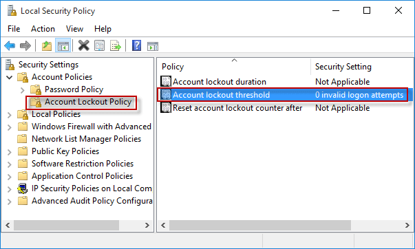 Limit the Number of Failed Logon Attempts in Windows 10