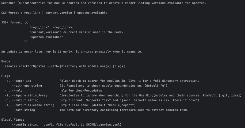 samwise-CLI: The Open Source Terraform module dependency tracker