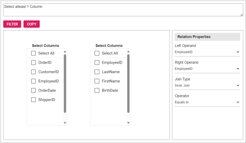 How to Join Two Tables Using JavaScript Query Builder?