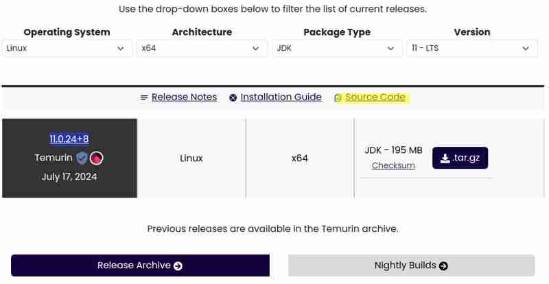 Carregando código fonte do AdoptiumJDK no Eclipse IDE