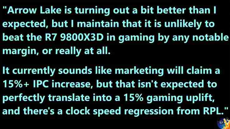 Intel Arrow Lake vs Ryzen 9000X3D could be tough battle for Intel as expected IPC uplift leaks