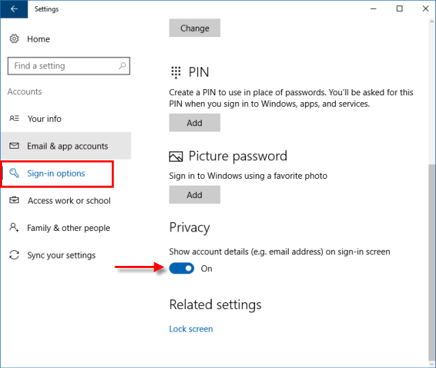 How to Show Account Details on Sign-in Screen