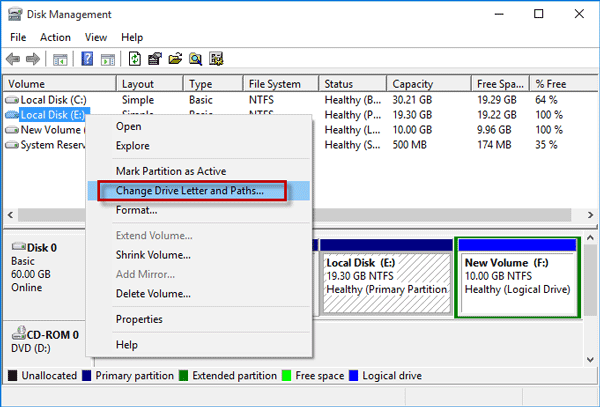 How to Change Local/Removable Disk Drive Letter on Windows 10