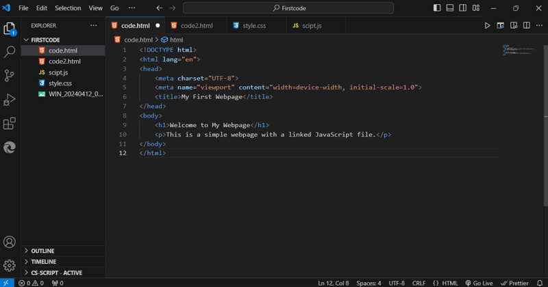 Day f #daysofMiva Coding Challenge: Linking JavaScript to an HTML file.