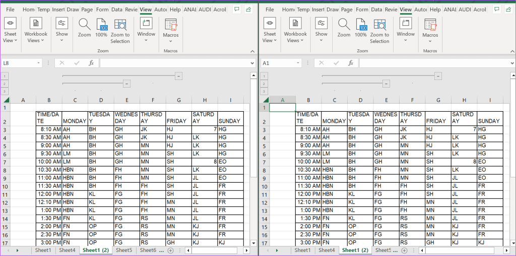 How to View Multiple Worksheets Side-by-Side in Excel