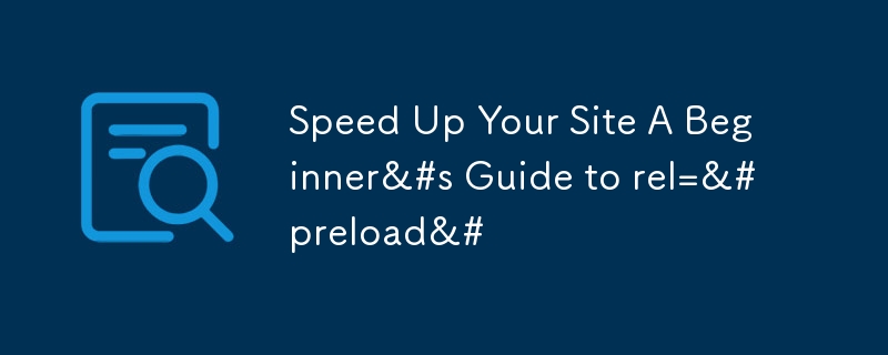 Speed Up Your Site A Beginner