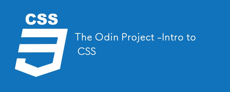 The Odin Project -Intro to CSS