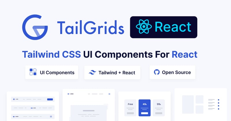 TailGrids React:   Tailwind CSS React UI Components