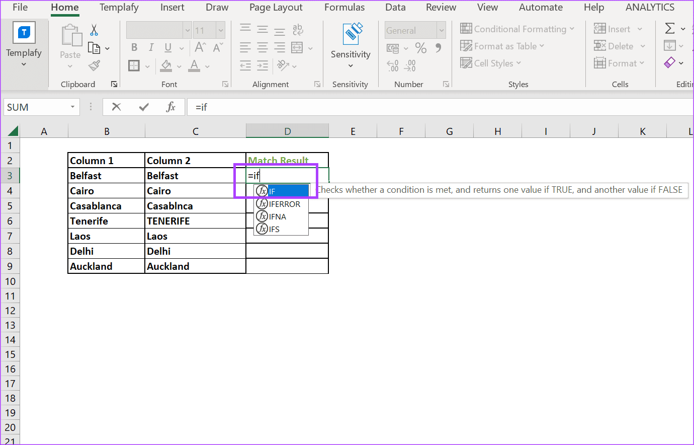 3 Ways to Compare Columns in Excel for Matches