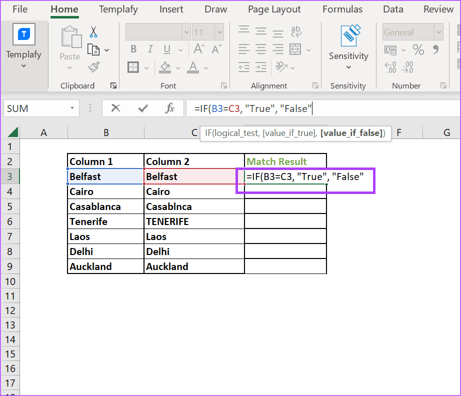 3 Ways to Compare Columns in Excel for Matches