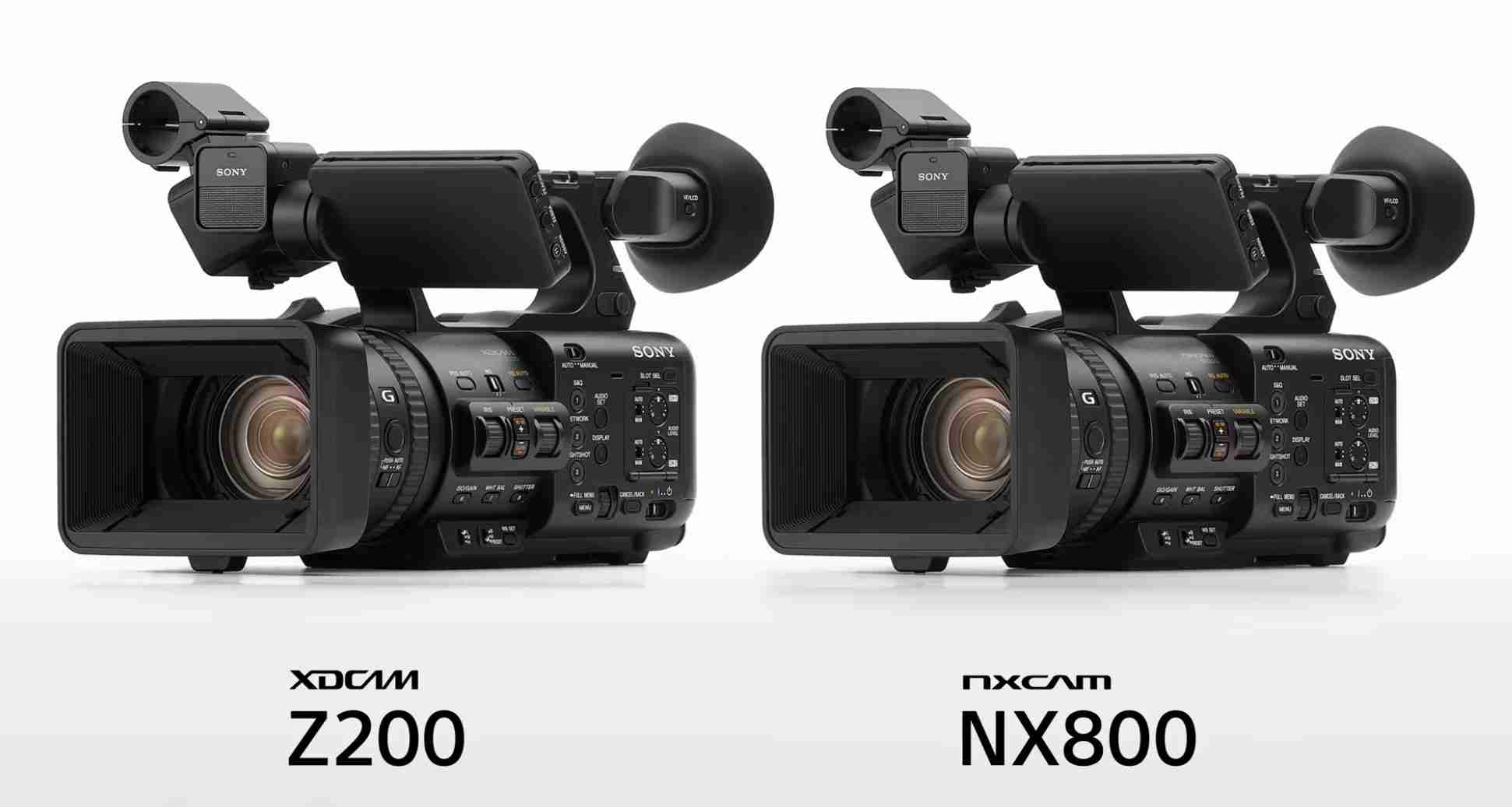 Sony unveils HXR-NX800 and PXW-Z200 professional camcorders with 4K 120fps, 24-480mm zoom, AI autofocus, live streaming, and auto-subject framing