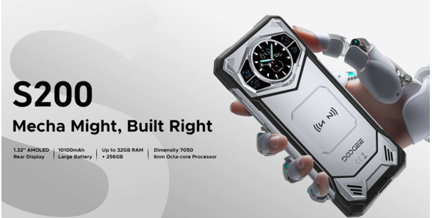 DOOGEE S200 debuts as rugged Android 14 smartphone with Mecha Design and ~10,000mAh battery