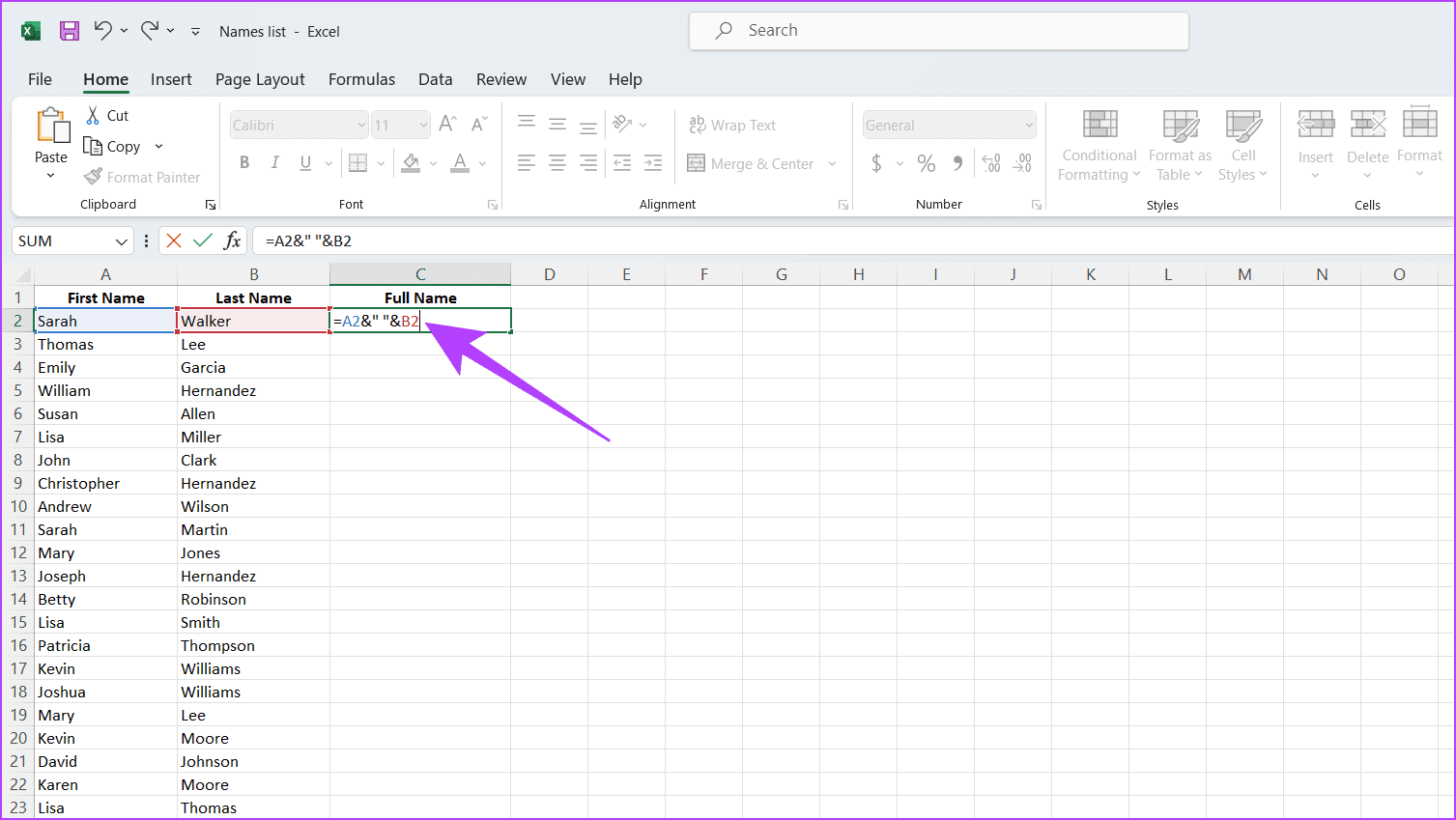 7 Ways to Combine First and Last Names in Microsoft Excel