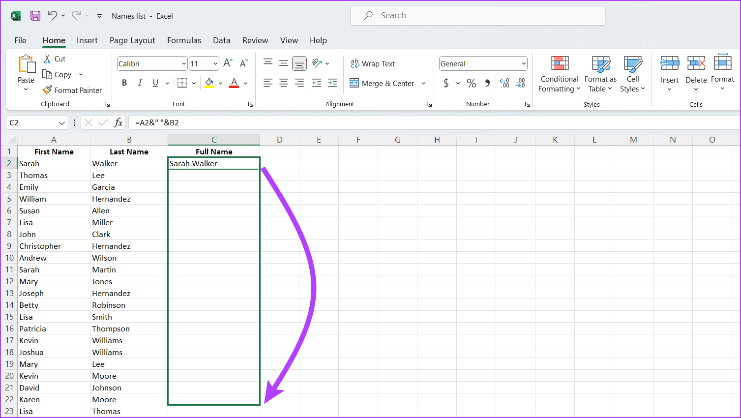 7 Ways to Combine First and Last Names in Microsoft Excel