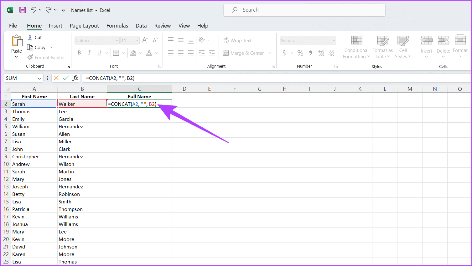 7 Ways to Combine First and Last Names in Microsoft Excel