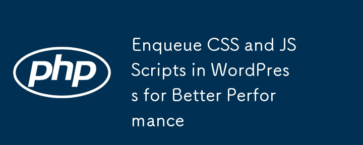 Enqueue CSS and JS Scripts in WordPress for Better Performance