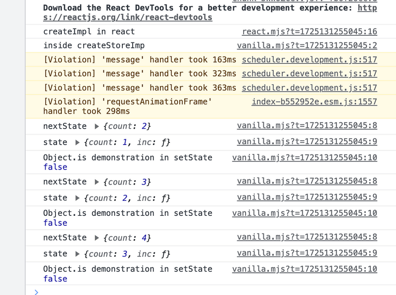 Object.is() usage in Zustand’s source code.