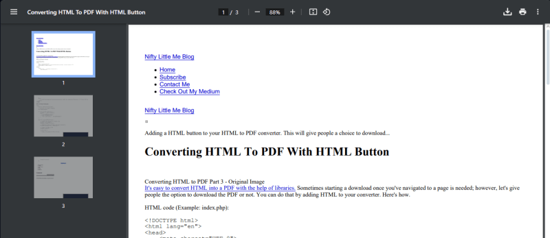 Downloading Webpages As PDFs With PHP And JavaScript