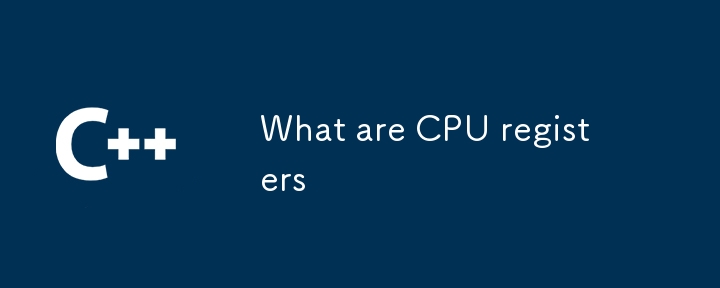 What are CPU registers