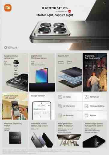 Xiaomi 14T and Xiaomi 14T Pro revealed to launch with \'next-generation AI 144 Hz displays\' and other AI features in new leaks