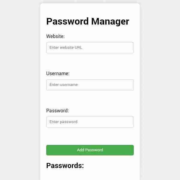 Create a Simple Password Manager with HTML, CSS, and JavaScript