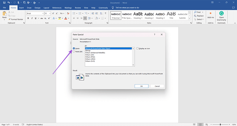 How to Embed a PowerPoint Slide in Microsoft Word