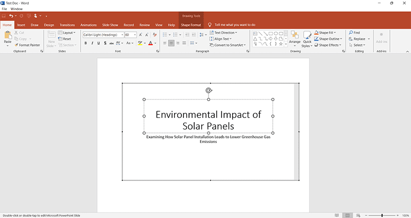 How to Embed a PowerPoint Slide in Microsoft Word