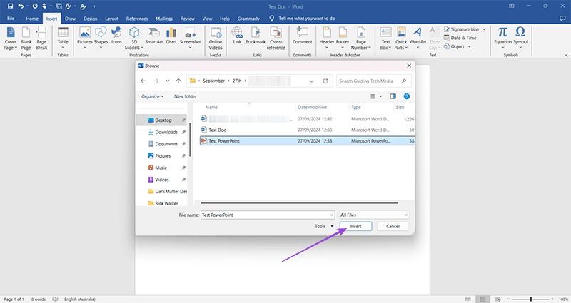 How to Embed a PowerPoint Slide in Microsoft Word