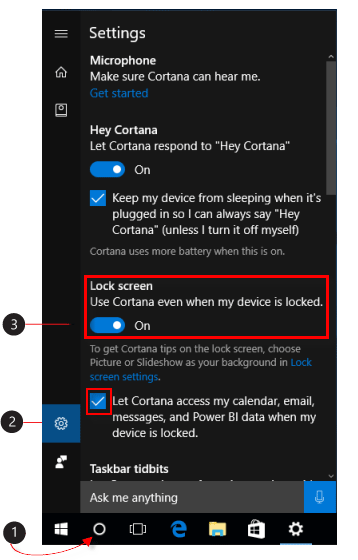 How to Enable or Disable Cortana on Lock Screen