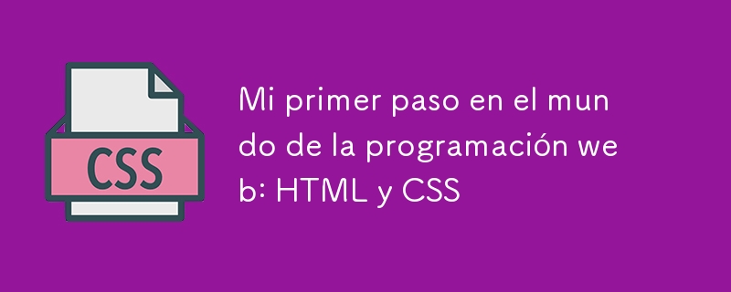 Mi primer paso en el mundo de la programación web: HTML y CSS