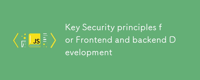 Key Security principles for Frontend and backend Development