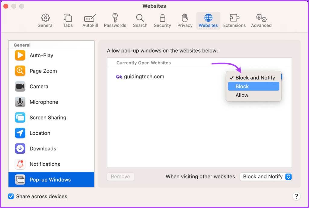 How to Enable or Disable Safari Pop-up Blocker on Mac