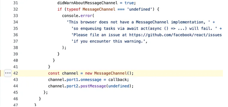 MessageChannel usage in React source code